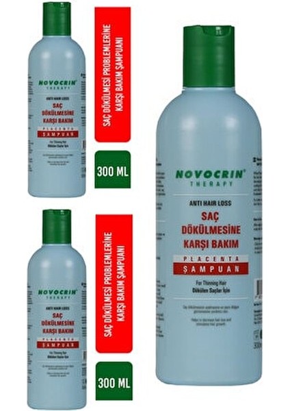 Placenta Saç Dökülmesine Karşı Bakım Şampuanı 300 Ml*3 Lü Set