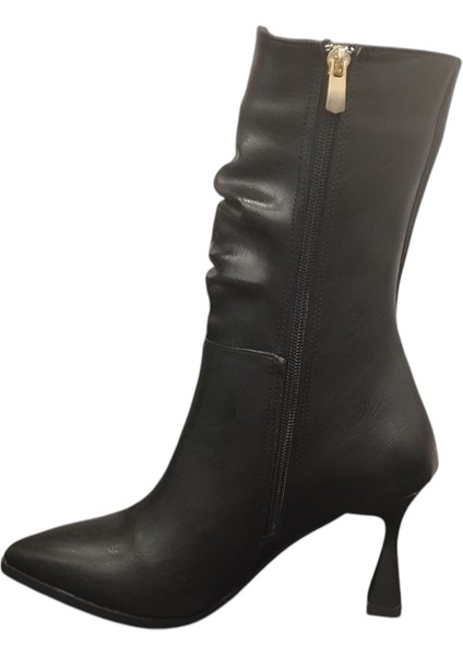 9652010Z Yandan Fermuarlı 8 cm Ince Topuk Sivri Burun Günlük Şık Kadın Bot fiyatları