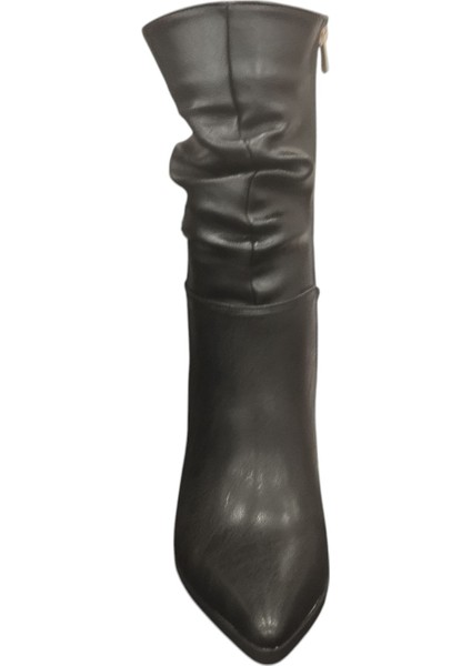 9652010Z Yandan Fermuarlı 8 cm Ince Topuk Sivri Burun Günlük Şık Kadın Bot modelleri