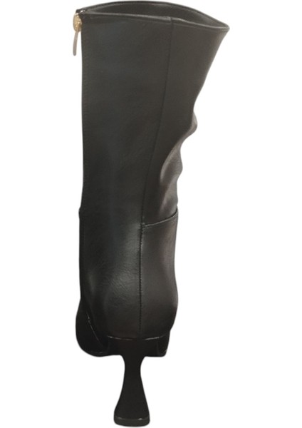 9652010Z Yandan Fermuarlı 8 cm Ince Topuk Sivri Burun Günlük Şık Kadın Bot fırsatları