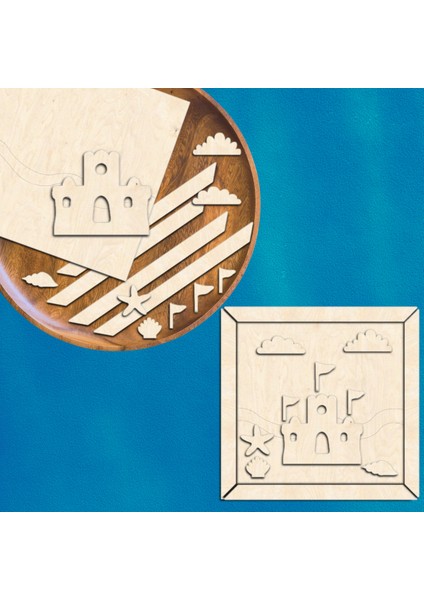 Kum Kale Ahşap Boyama Etkinlik Seti + Eğitici Çocuk Aktivite + Fırça + Akrilik Boya Kreş Okul Öncesi fiyatları