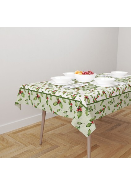Yılbaşı Desenli Dijital Baskılı Masa Örtüsü - 140 x 220 cm 140X240 cm - Panama Kumaş modelleri