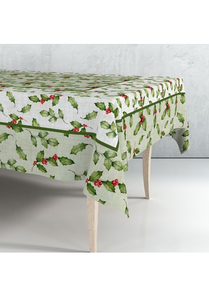 Yılbaşı Desenli Dijital Baskılı Masa Örtüsü - 140 x 220 cm 140X240 cm - Panama Kumaş fırsatları