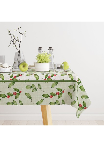 Yılbaşı Desenli Dijital Baskılı Masa Örtüsü - 140 x 220 cm 140X240 cm - Panama Kumaş indirimleri