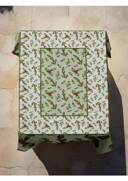 Yılbaşı Desenli Dijital Baskılı Masa Örtüsü - 140 x 220 cm 140X240 cm - Panama Kumaş