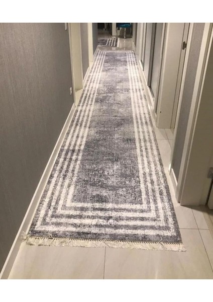 Kaymaz Tabanlı Makinede Yıkabilir Kolay Silinebilir Leke Tutmaz Yolluk Salon Mutfak Halısı