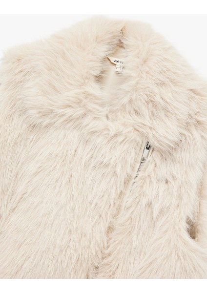 Kolsuz Fermuarlı Cepli Crop Suni Kürk Yelek indirimleri