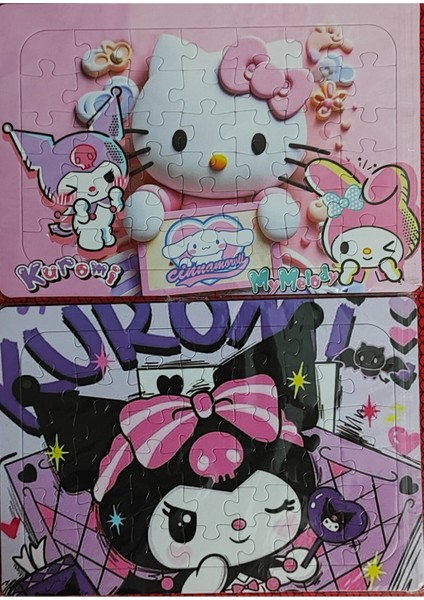 2 Adet Puzzle Yap Boz (33CM*23CM*42PARÇA) (Kuromi*** / Hello Kitty )