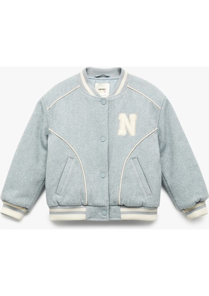 Uzun Kollu Bisiklet Yaka Cepli Düğmeli Kaşe Kolej Ceket modelleri