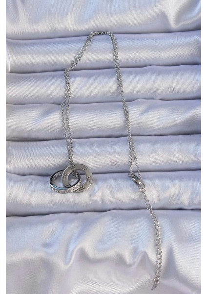 316L Çelik Gümüş Renk Zirkon Taşlı Cartier Kolye - TJ-BKO9200 fiyatları