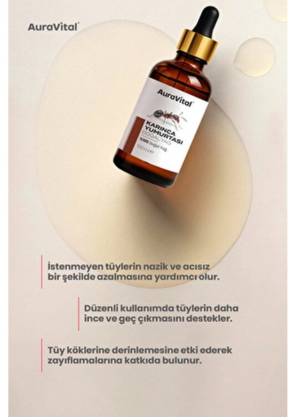 Karınca Yumurtası Yağı 100 ml – Tüy Azaltıcı, Epilasyon Sonrası Cilt Bakım Yağı fırsatları