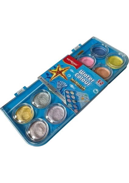 Keyroad Metalik Sulu Boya Seti 12 Renk modelleri