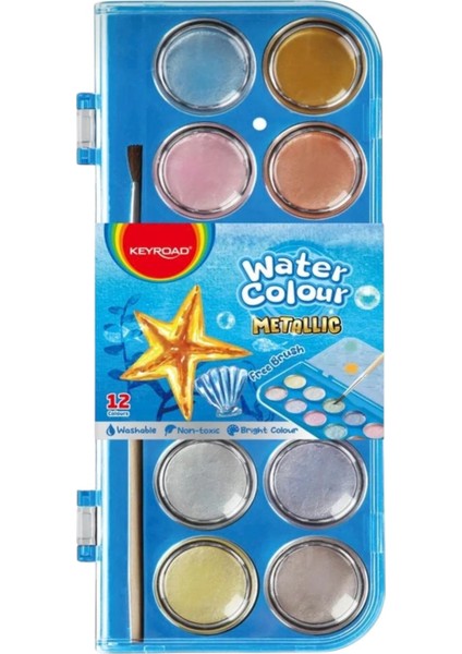 Keyroad Metalik Sulu Boya Seti 12 Renk fırsatları