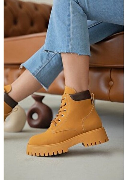 Danial Kadın Spor Nubuk Postal Bot Hardal modelleri