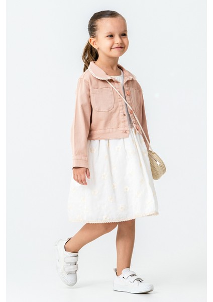 Hasır Çantalı Nakışlı Kız Çocuk 3\'lü Takım - 26K 7265 modelleri