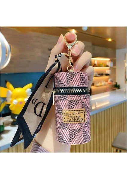 Anahtarlık Çok Amaçlı Fermuarlı Silindir Mini Cüzdan Çanta