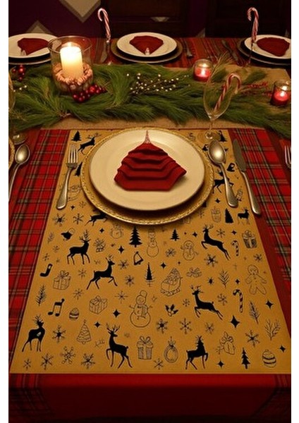 40 Adet Karft-Siyah Yılbaşı Sofrası Sunum Aksesuar Kağıdı Tabak Altı Servis Kağıdı 25X35 fiyatları