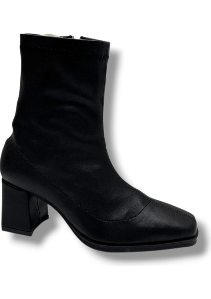 Kılınç 565-26 Cilt Deri Fermuarlı Kalın Topuk Kadın Bot