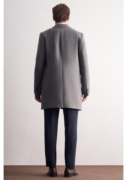 Gri Kılıç Yaka Kruvaze Comfort Fit Esnek Classic Kaban 1008255164 indirimleri