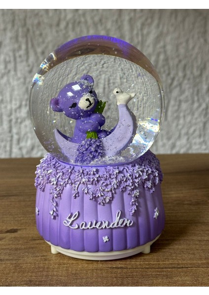 Lavanta Temalı Işıklı Müzikli Pilli Orta Boy Kar Küresi Dekoratif Hediyelik Eşya Müzik Kutusu fiyatları