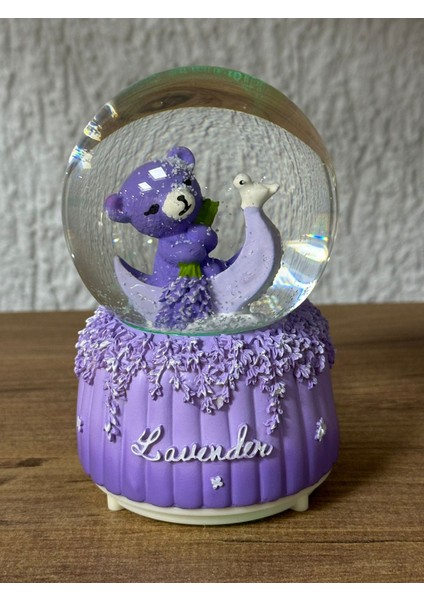 Lavanta Temalı Işıklı Müzikli Pilli Orta Boy Kar Küresi Dekoratif Hediyelik Eşya Müzik Kutusu modelleri