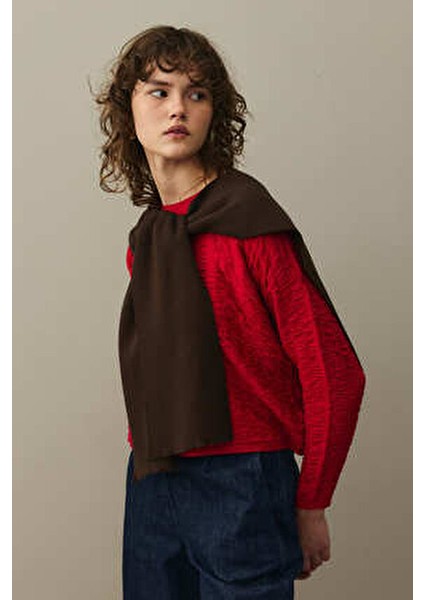 Kare Parçalı Atkı Koyu Kahve fiyatları