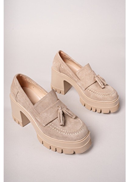 Aendorei Kadın Loafer 0012509 Bej Süet fiyatları