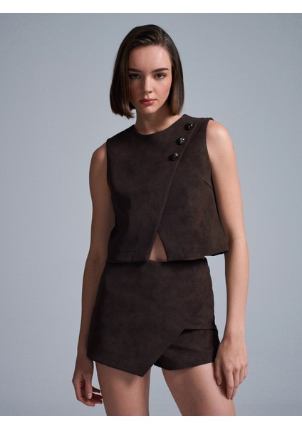 60601 Taş Aksesuarlı Top-Kahve