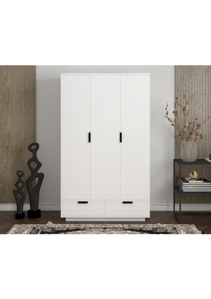 Armi 3 Kapaklı 2 Çekmeceli Gardrop
