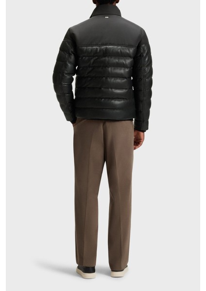 Deri Regular Fit Dik Yaka Kapitoneli Şişme Mont Erkek Mont 50547672 001 modelleri