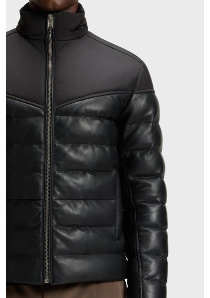 Deri Regular Fit Dik Yaka Kapitoneli Şişme Mont Erkek Mont 50547672 001 indirimleri