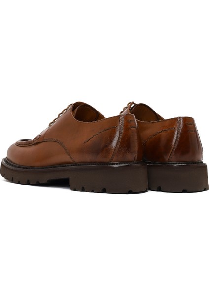 Erkek Kahverengi Bağcıklı Kalın Tabanlı Deri Casual Ayakkabı 25WFD740518 indirimleri