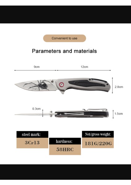Chongming CM123 Çakı Örümcek 21 cm Manuel Kemerlikli indirimleri