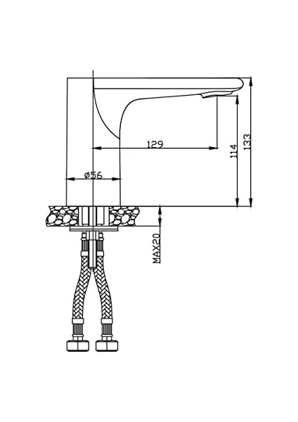 Fotoselli Lavabo Bataryası (Çift Su Girişli/elektrikli+Pilli) Krom fiyatları