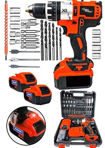 Xpro Serii Xr 30 Pcs 58 V 10 Ah Darbeli Titanium Sargılı Lion Akülü Turbo Şarjlı Vidalama Matkap