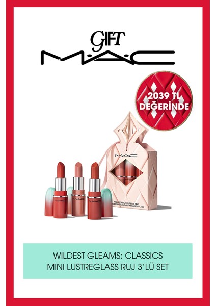 Wildest Gleams Lustreglass Üçlü Mini Ruj Seti - Brights | Yılbaşı Koleksiyonu