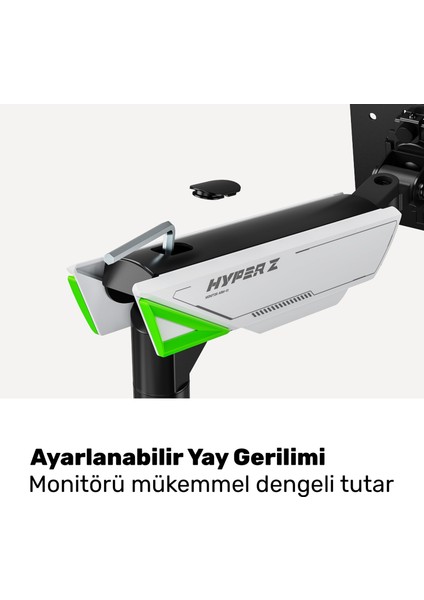 STD93012LW Elysium 17"-45" Profesyonel Gaming Rgb Amortisörlü Vesa Tek Kol Monitör Tutucu fırsatları