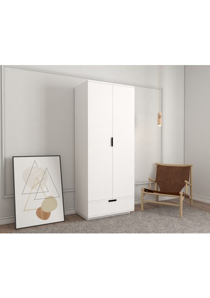 2 Kapaklı Tek Çekmeceli Askılı Raflı Gardırop fiyatları