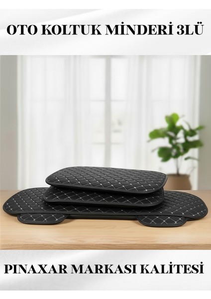 Toyota Land Cruiser J100 1998-2007 Ön ve Arka Takım Koltuk Minderi Siyah Deri Beyaz Dikişli