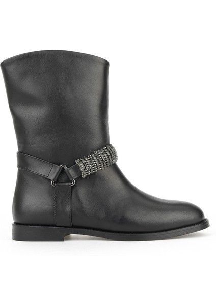 , Kadın Hakiki Deri Çizme 1531030Z25110 Siyah