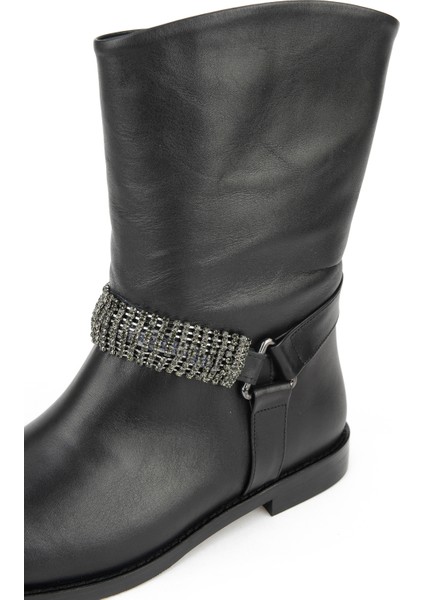 , Kadın Hakiki Deri Çizme 1531030Z25110 Siyah