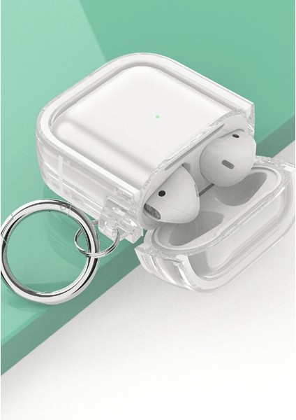 Nrtmsa Movenchy Airpods 4 (4.nesil) Shiny Şeffaf Kılıf - Beyaz modelleri