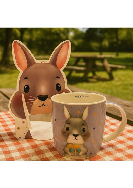 Tavşan Figürlü Porselen Kupa