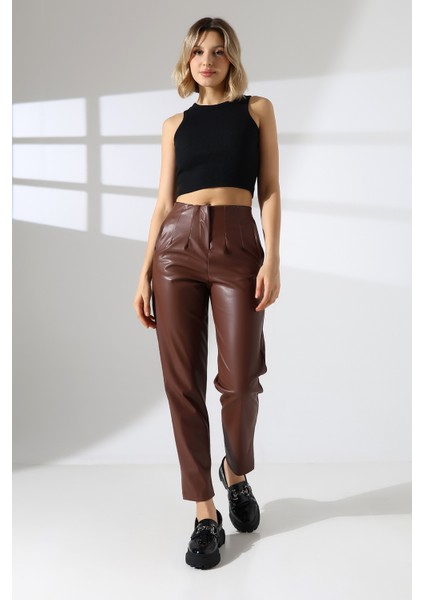 Deri Pantolon Paça Pens Detaylı fırsatları