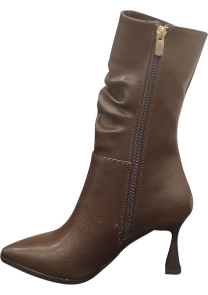 9652010Z Yandan Fermuarlı 8 cm Ince Topuk Sivri Burun Günlük Şık Kadın Bot fiyatları