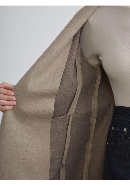 Ceket Yaka Kadın Kaşe Kaban (W5) fırsatları