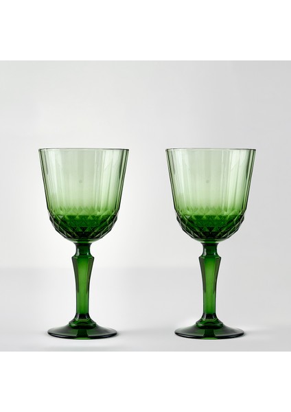 Colore Kesme Kadeh 2'li Yeşil (310 Cc)