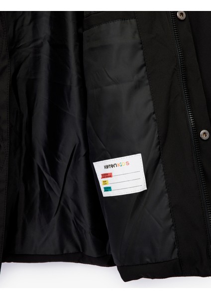 Uzun Kollu Çıtçıt Detaylı Cepli Slim Fit Kapşonlu Mont fırsatları