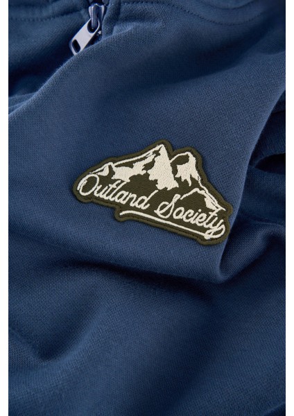 Wander Free Wolf Soft Fleece Çocuk Full Zip Hoodie - Mavi fiyatları