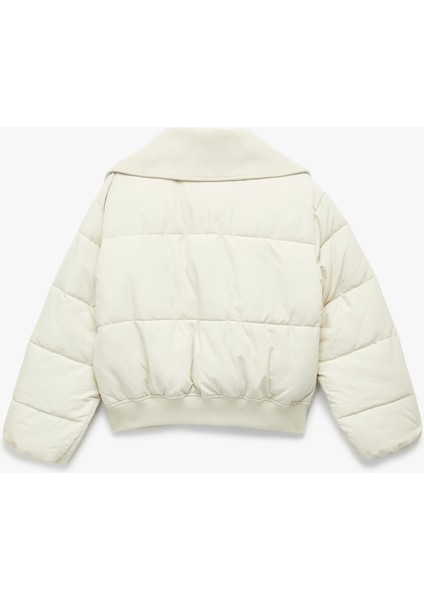 Fermuarlı Cep Detaylı Uzun Kollu Geniş Yaka Anorak Şişme Mont fırsatları